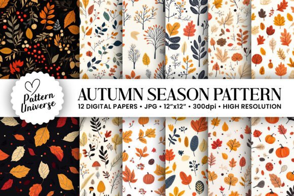 Fall Autumn Season Seamless Patterns: A Creative Resource for Seasonal Projects