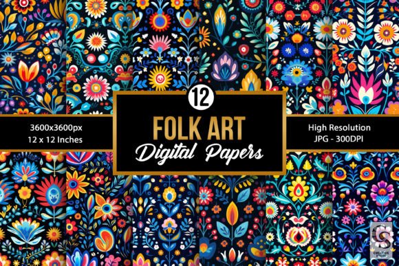 Floral Folk Art Seamless Patterns: Elevate Your Craft Projects with Timeless Design