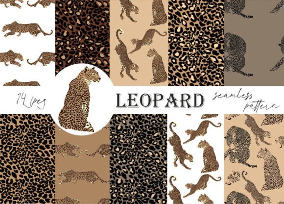 Leopard Seamless Patterns. Tropic Print