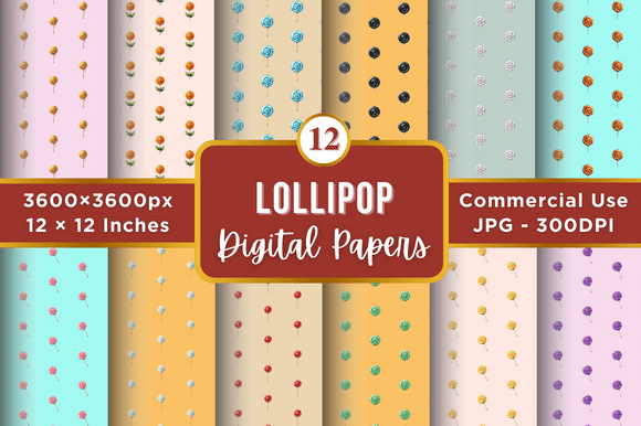 Lollipop Digital Paper Patterns for Creative Projects