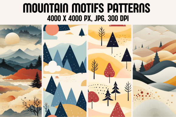 Mountain Motifs Seamless Patterns: Where Japanese Aesthetics Meet Modern Design