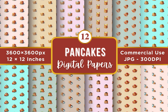 Pancakes Digital Paper Patterns for Creative Projects