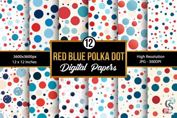Red Blue Patriotic Polka Dots Patterns