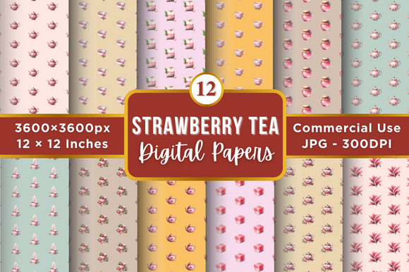 Strawberry Tea Digital Paper Patterns: Elevating Your Creative Projects