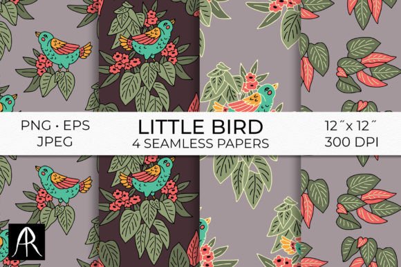 Transform Your Creative Projects with Colorful Little Bird Floral Patterns and Vintage Digital Papers