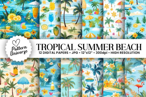 Tropical Summer Beach Seamless Patterns for Your Next Creative Project