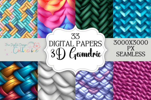 Unleash Your Creativity with the Seamless 3D Geometric Patterns Bundle